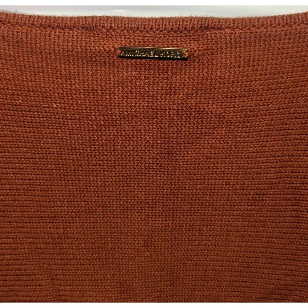 Quiet Luxury Burnt‎ Orange Side Zip Sweater Michael Kors Medium Office Business